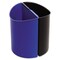 Safco 7 gal Half-Round Indoor Plastic Can, Black; Blue, Open Top, Plastic, 17.5 in 9928BB - alternate 1